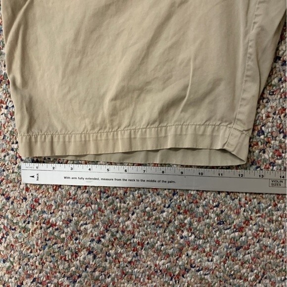 Quicksilver Tan Flat Front Chino 10" Inseam Shorts Size 38 - Picture 11 of 13